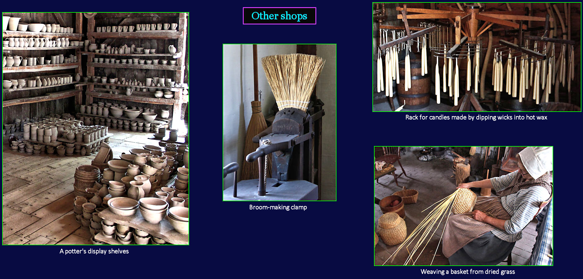 Craft shops, 1750